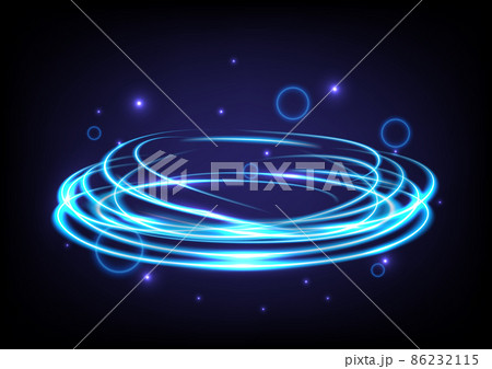 Blue glowing swirl light effect. Magic abstract... - Stock Illustration  [86232115] - PIXTA