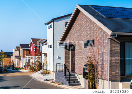 新築住宅が並ぶニュータウン 新築住宅が並ぶニュータウン 86233080