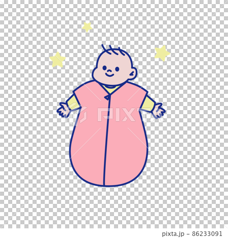 穿著睡衣的嬰兒插畫素材 穿著睡衣的嬰兒插畫素材 86233091