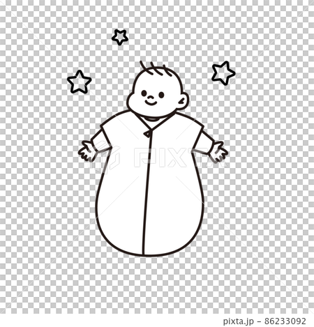 穿著睡衣的嬰兒插畫素材 穿著睡衣的嬰兒插畫素材 86233092