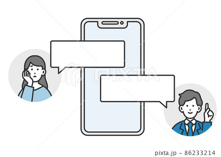 スマホでトークをするビジネスパーソン 86233214