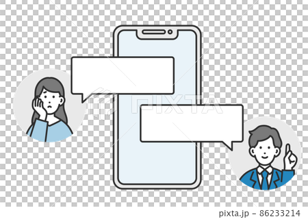 スマホでトークをするビジネスパーソン 86233214