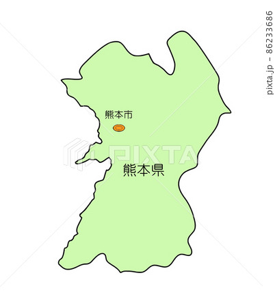 日本地図　熊本県 86233686