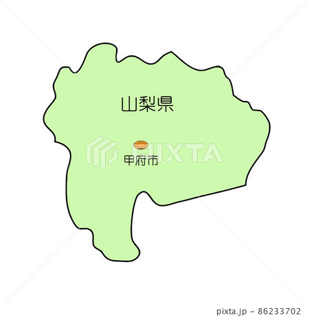 日本地図　山梨県 86233702