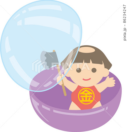 5月のガチャポンカプセル_金太郎_カプセル半開き 5月のガチャポンカプセル_金太郎_カプセル半開き 86234247