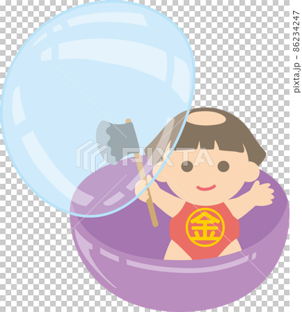 5月のガチャポンカプセル_金太郎_カプセル半開き 5月のガチャポンカプセル_金太郎_カプセル半開き 86234247
