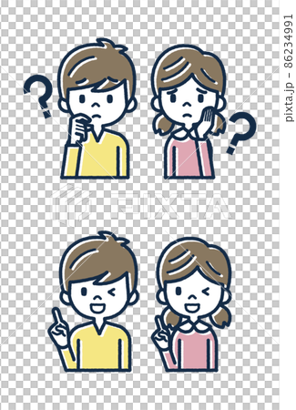 線画　人物 86234991