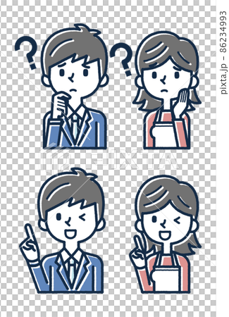 線画　人物 86234993