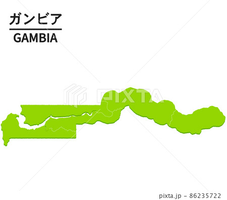 ガンビアの世界地図イラスト