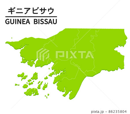 ギニアビサウの世界地図イラスト