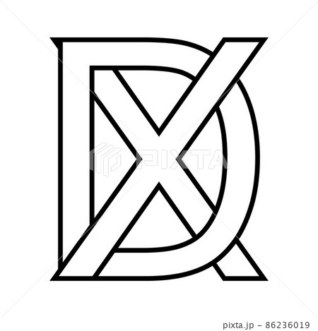Logo sign dx xd icon nft dx, interlaced letters d x Logo sign dx xd icon nft dx, interlaced letters d x 86236019