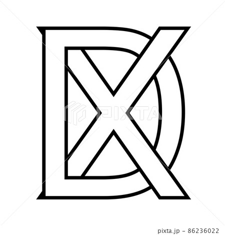 Logo sign dx xd icon nft dx interlaced letters d x 86236022