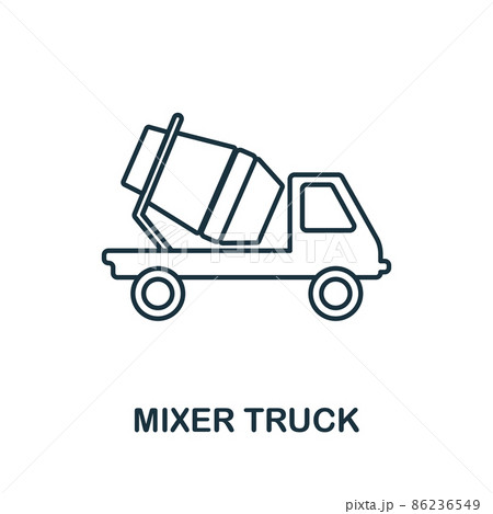 Mixer Truck icon. Line element from machinery collection. Linear Mixer Truck icon sign for web design, infographics and more. 86236549