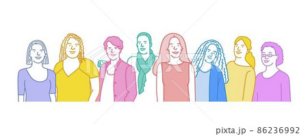 Group of multi-ethnic young women Group of multi-ethnic young women 86236992