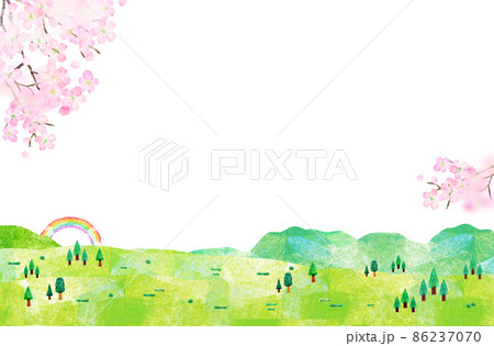 桜 背景素材 水彩イラスト コラージュ 桜 背景素材 水彩イラスト コラージュ 86237070