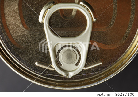 A can with a metal lid and a ring for opening 86237100