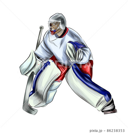 Abstract Hockey Goalkeeper From Splash Of のイラスト素材