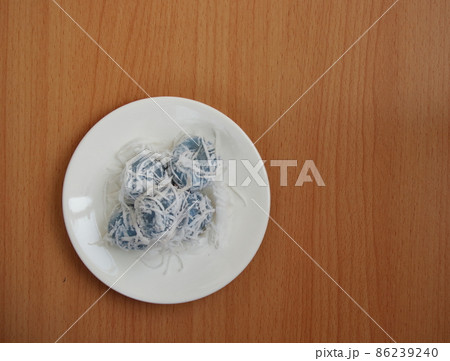Thai dessert ball on round dish. Thai dessert ball on round dish. 86239240