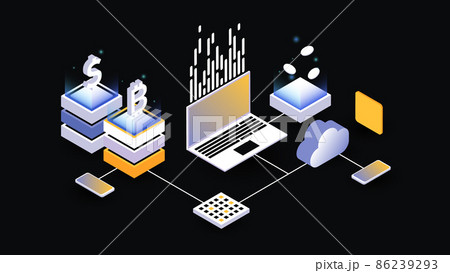 Isometric Blockchain and Cryptocurrency Concept 86239293
