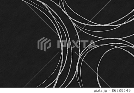 背景素材 キラキラしたシルバーの絵具で描いた円のフレーム 黒のイラスト素材