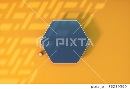 Chinese background with podium for product display. 3d rendering. Top view. Flat lay. 86239590