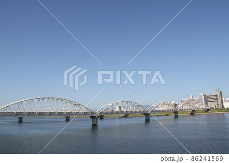淀川に架かるNTT十三専用橋 淀川に架かるNTT十三専用橋 86241569