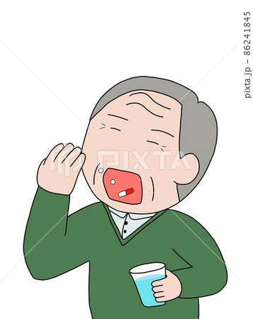 薬を飲む高齢者 86241845