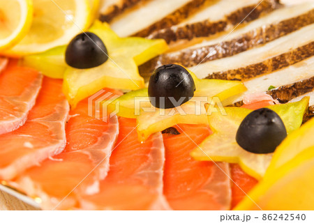 red salmon slices 86242540