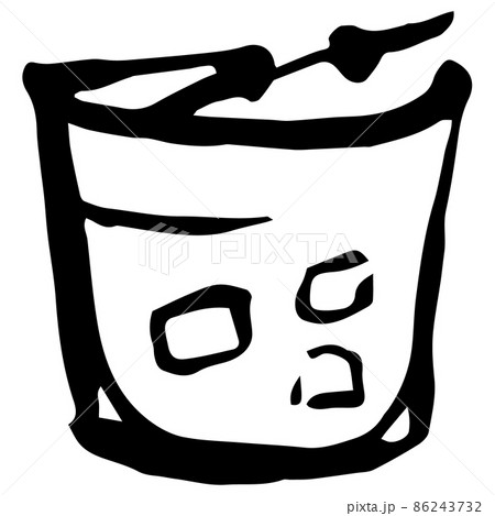 Old fashioned rocks glass hand drawn line art vector cocktail. 86243732