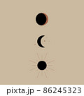 Minimalism, abstract composition. Pastel trendy shades for your design. phases of the moon and the sun. magic astrology and boho 86245323