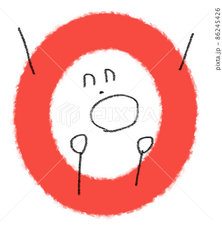 こどもが落書きしたような数字のイラスト素材「0」 86245426