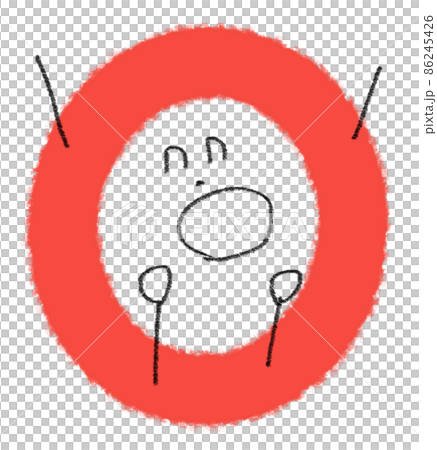 こどもが落書きしたような数字のイラスト素材「0」 86245426