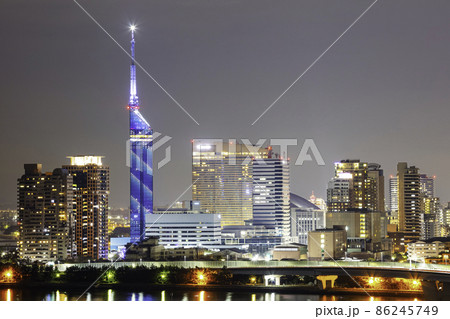美しい福岡の夜景 夜の福岡タワー 美しい福岡の夜景 夜の福岡タワー 86245749