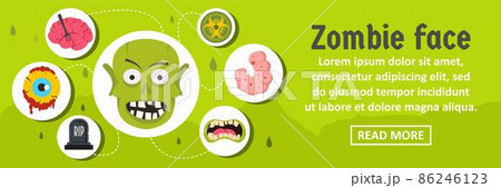 Zombie face banner horizontal concept Zombie face banner horizontal concept 86246123