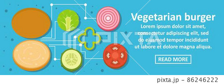 Vegetarian burger banner horizontal concept 86246222