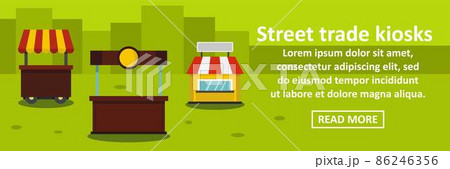 Street trade kiosks banner horizontal concept Street trade kiosks banner horizontal concept 86246356