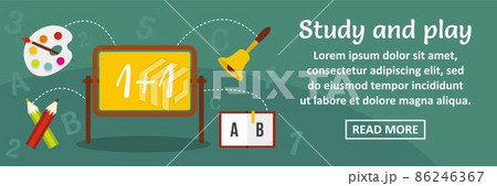 Study and play kid banner horizontal concept 86246367