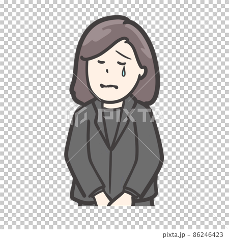哀悼中忍淚的女人的插圖 哀悼中忍淚的女人的插圖 86246423