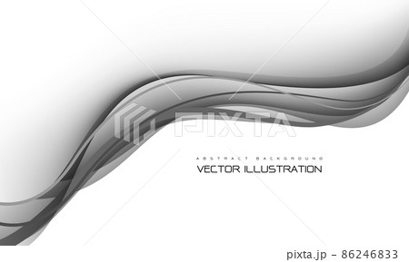 Abstract black grey curve wave overlap dynamic on white design modern futuristic background vector 86246833