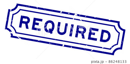 Grunge blue required word rubber seal stamp on white background Grunge blue required word rubber seal stamp on white background 86248133