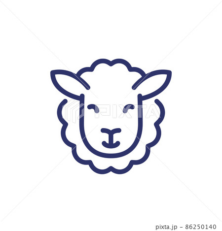 Sheep line icon on white 86250140