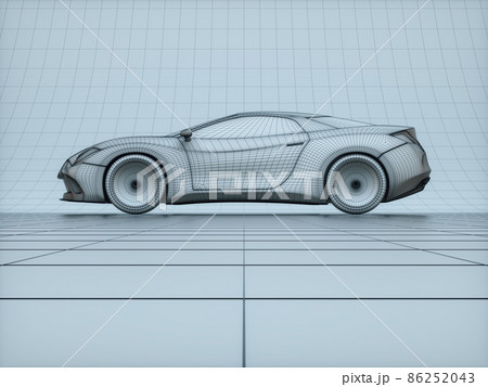 sports car blueprints for 3d modeling
