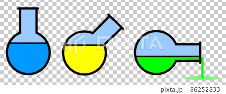 實驗中使用的化學物質在玻璃燒瓶中的插圖 實驗中使用的化學物質在玻璃燒瓶中的插圖 86252833