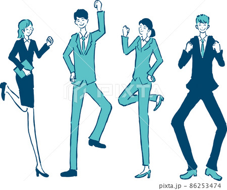 若い会社員　新入社員の男女のイラスト　2色 86253474