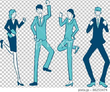 若い会社員　新入社員の男女のイラスト　2色 86253474