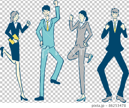 一名年輕上班族、一名新員工、男性和女性的插圖 一名年輕上班族、一名新員工、男性和女性的插圖 86253478