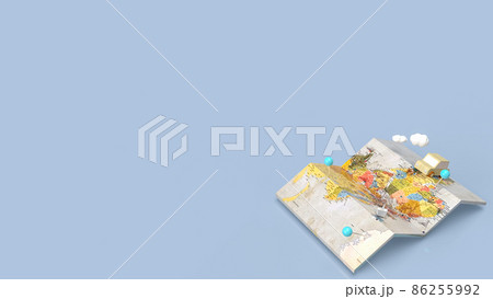 The map and check point for travel or transport  concept  3d rendering 86255992