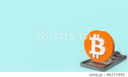 The bitcoin symbol and trap for  crypto currency or business concept 3d rendering 86255993