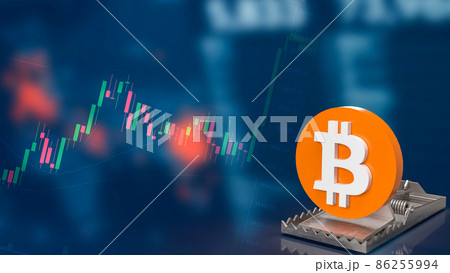 The bitcoin symbol and trap for  crypto currency or business concept 3d rendering 86255994