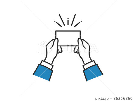 名刺を渡すイラスト素材 名刺を渡すイラスト素材 86256860